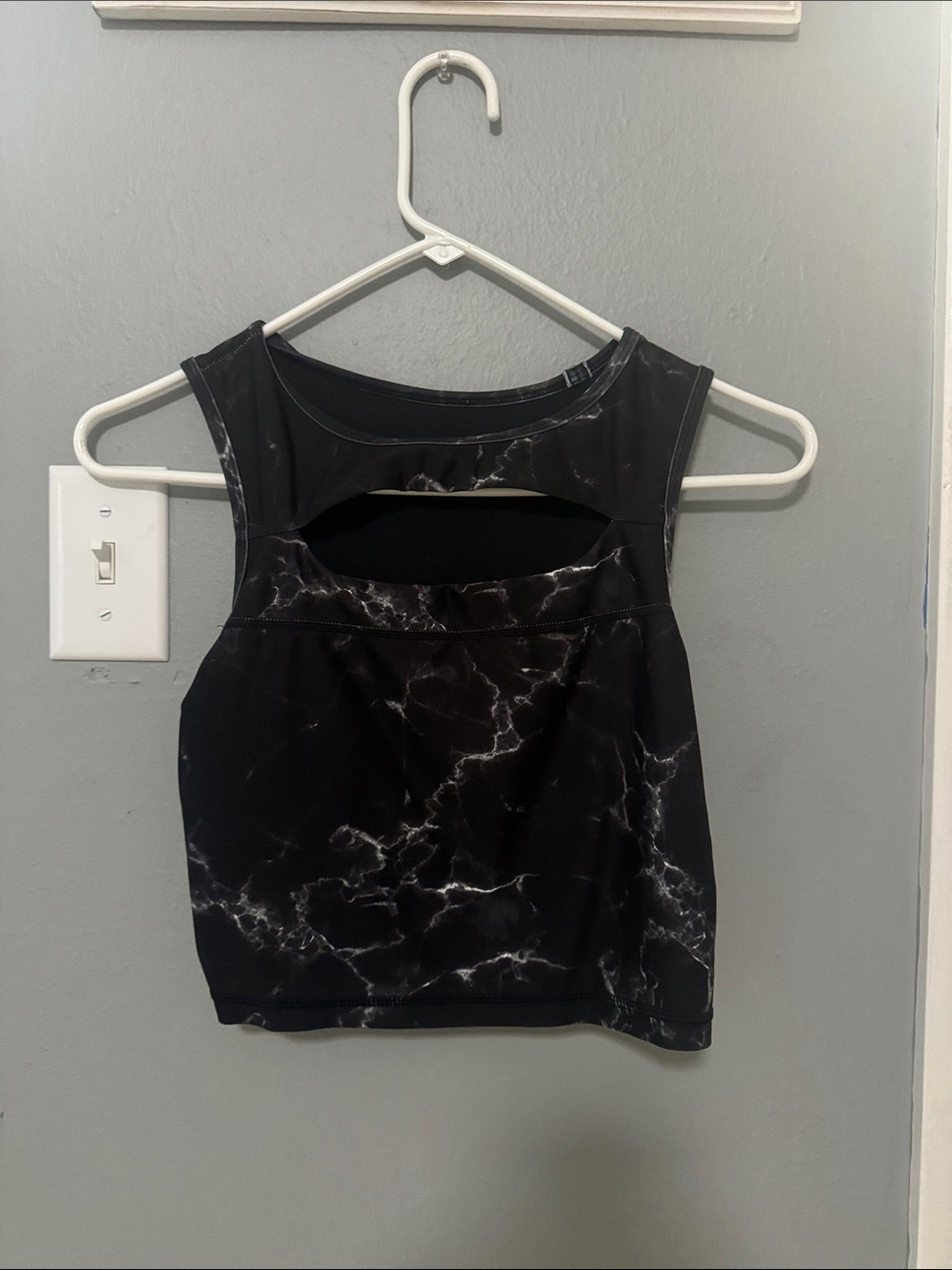 Women’s Black Marble Cutout Tank Top